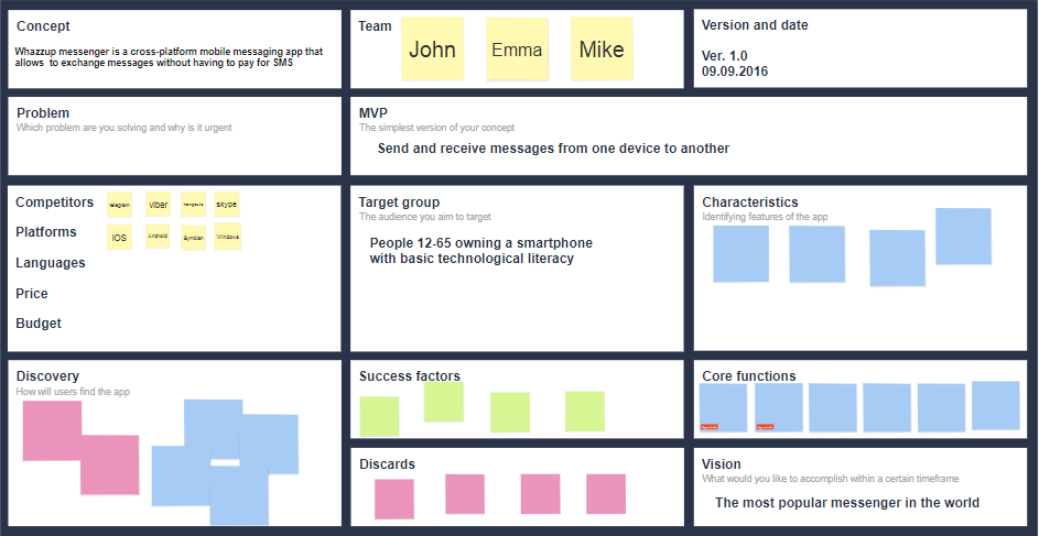 app development planning template