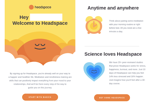 Headspace_WelcomeEmail1, how to increase app engagement and user retention