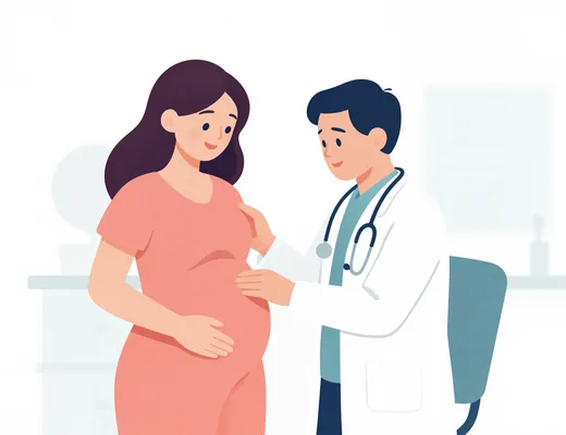 Woman and doctor illustration