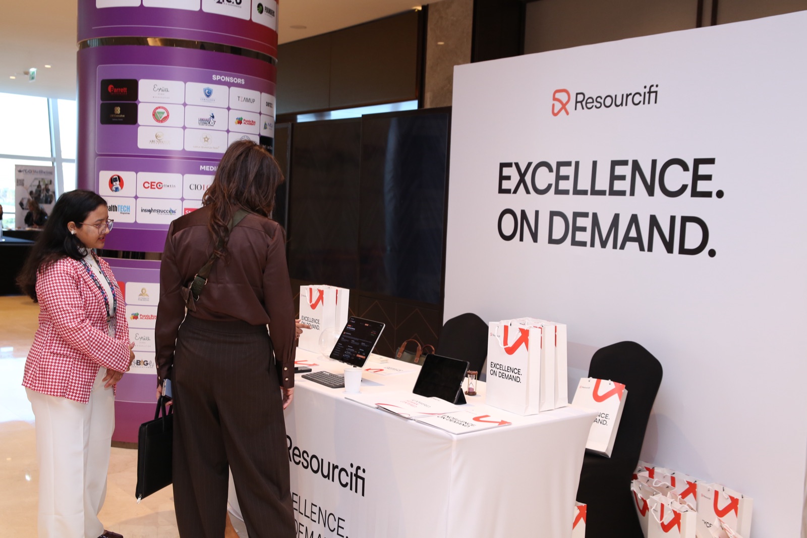 The Resourcifi booth at an industry conference