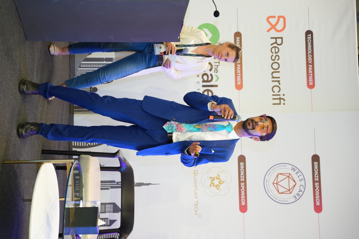 A Resourcifi leader speaking at an industry conference as technology partner