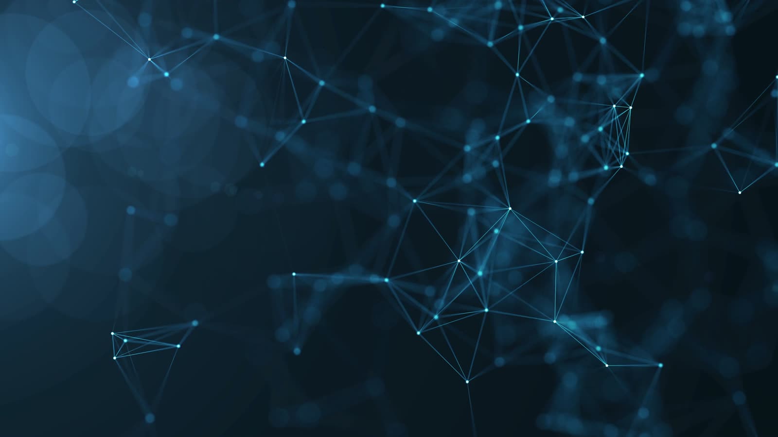 Abstract network of connected nodes, an AI agent orchestrating tools and data