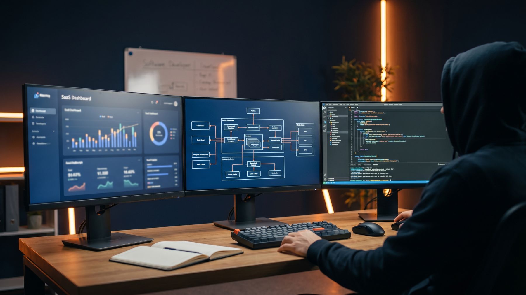 Custom software development company engineering a SaaS product