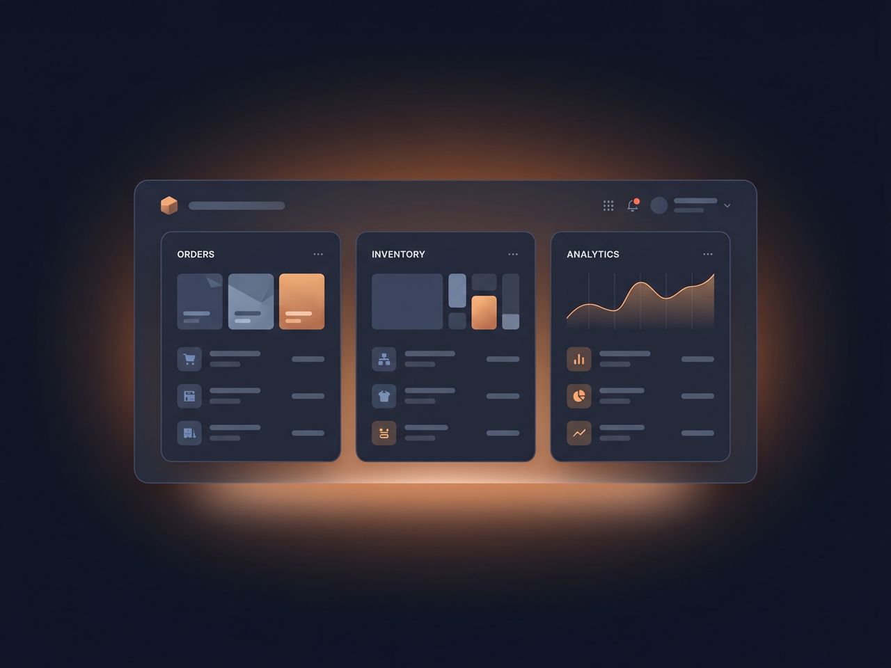 Custom ecommerce platform dashboard