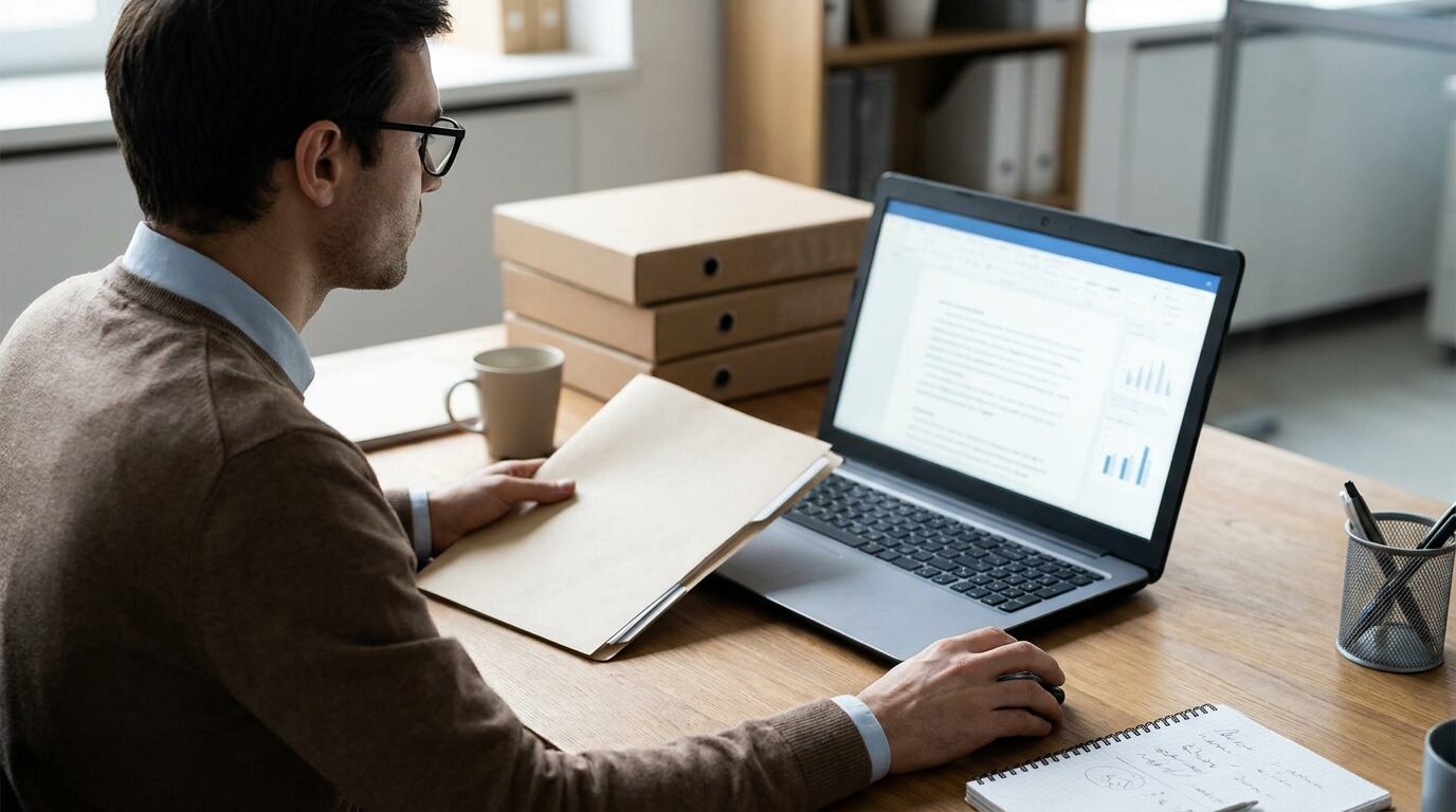 A contract review associate summarizing terms and flagging risky clauses against a template