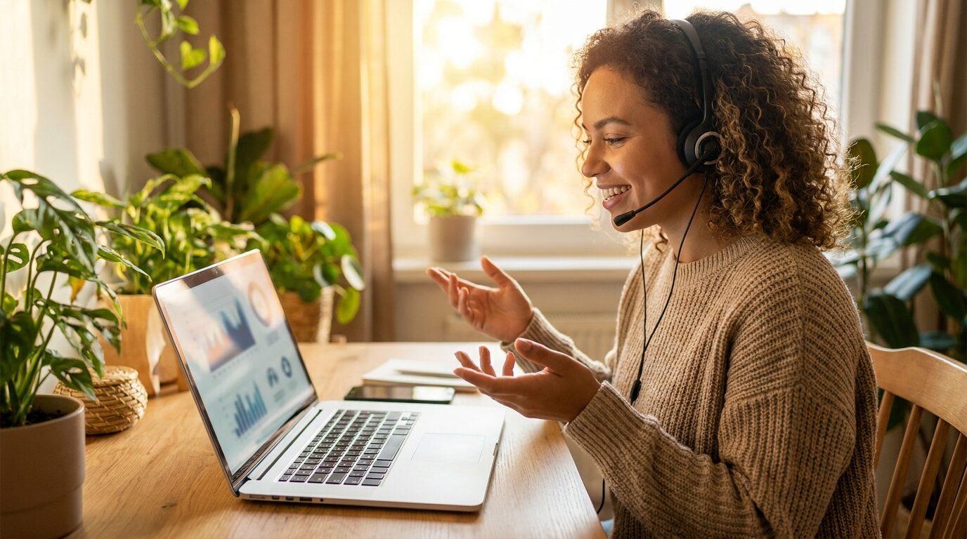A customer support representative available to hire