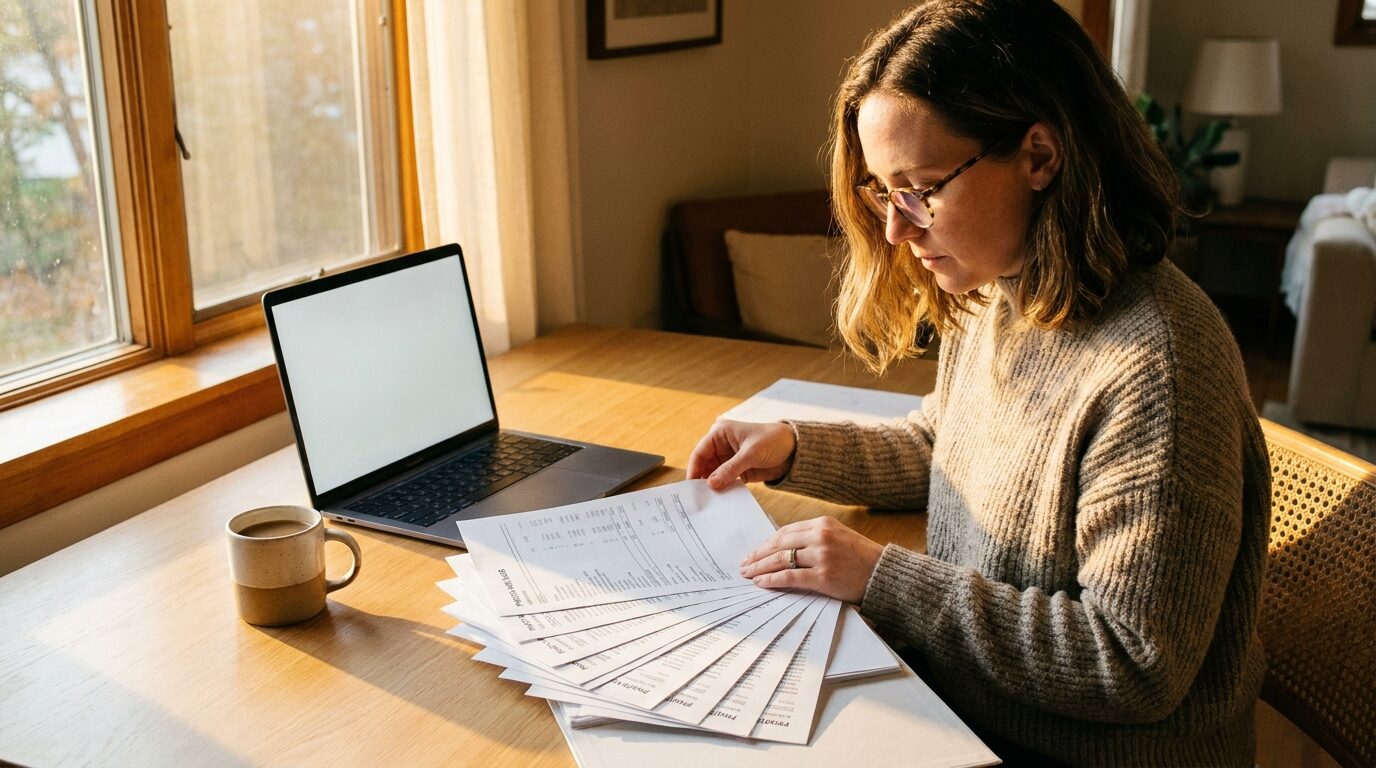 A bookkeeper running a month-end close checklist and preparing financial statements