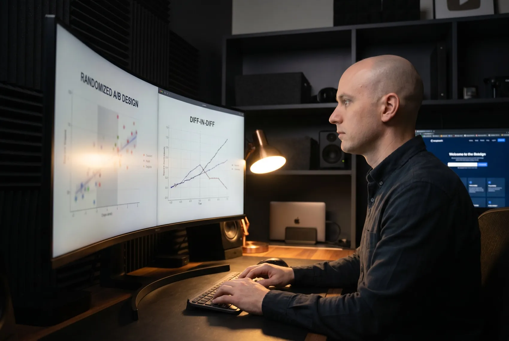 Data scientist designing an experiment and applying causal inference methods instead of reporting correlation