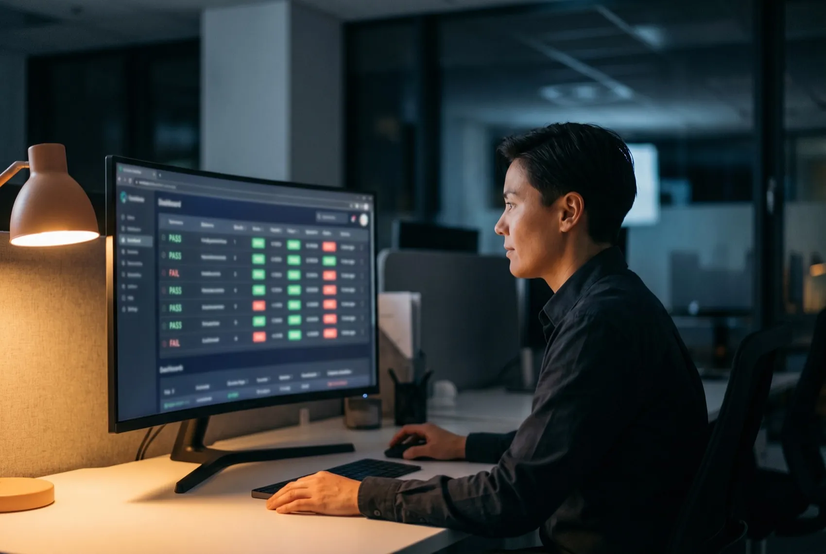 Resourcifi engineers reviewing a build test dashboard