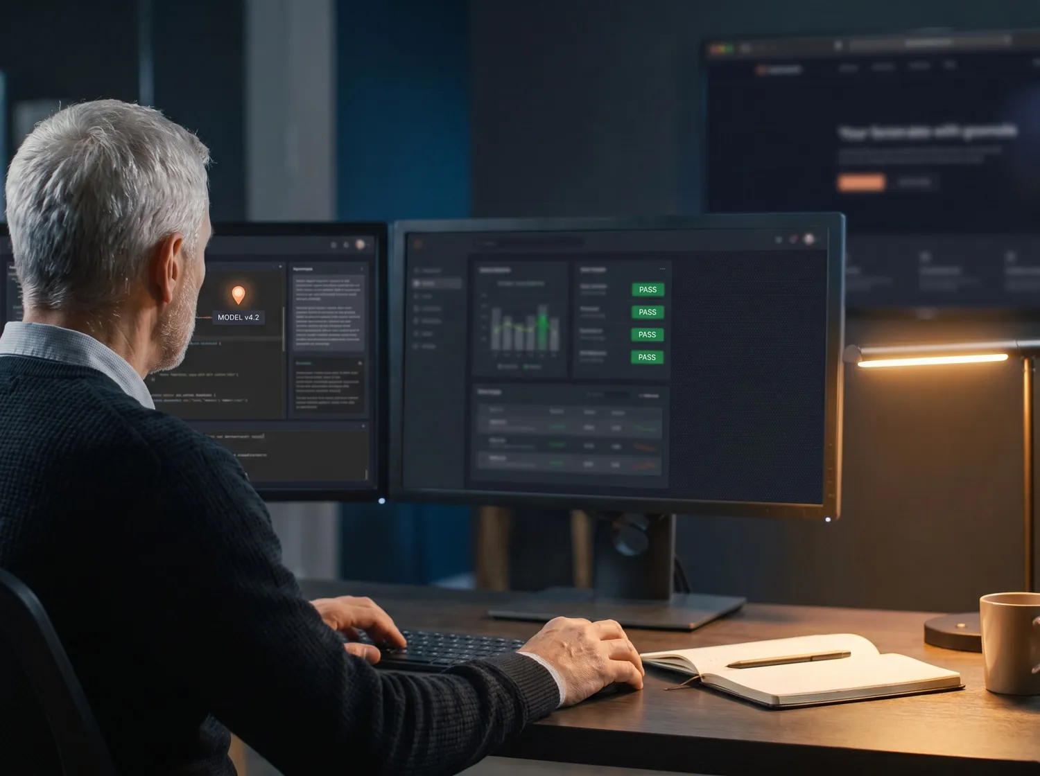 A dedicated prompt engineer treating a prompt as code with a version ID, eval-pass record and rollback target