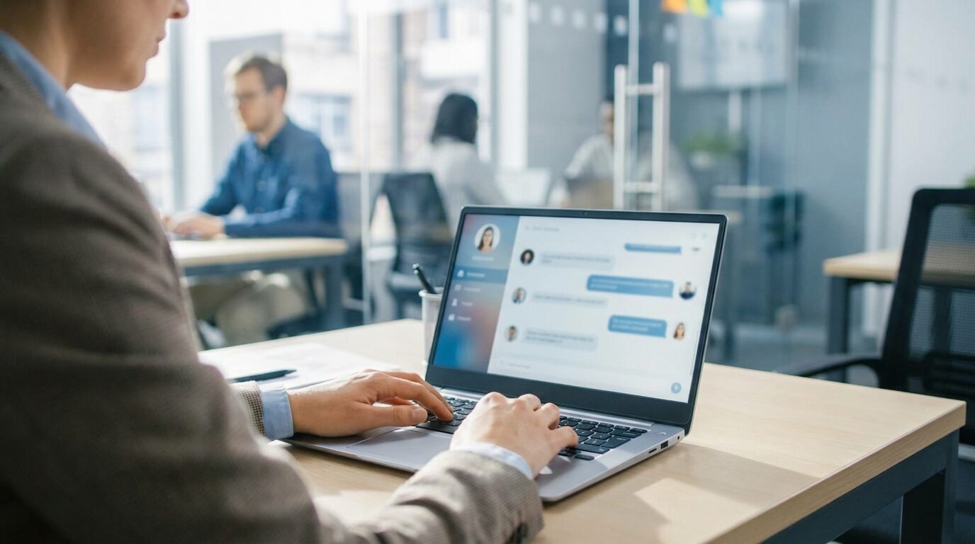 An SDR running LinkedIn and social outreach to warm up prospects