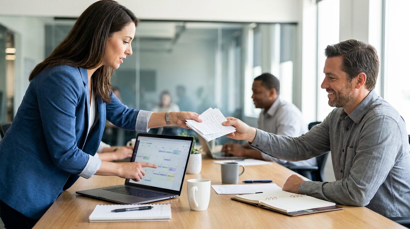 An SDR booking a qualified meeting and handing context to an account executive