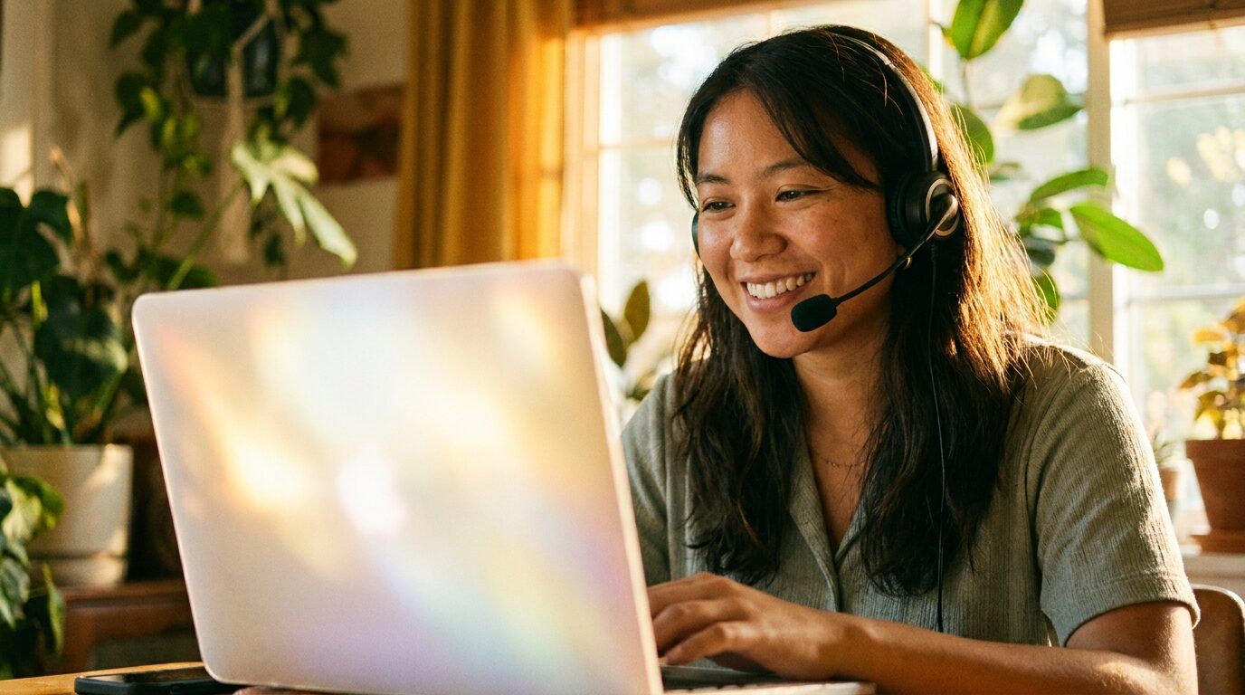 A virtual assistant answering a customer support message and following up on an open thread