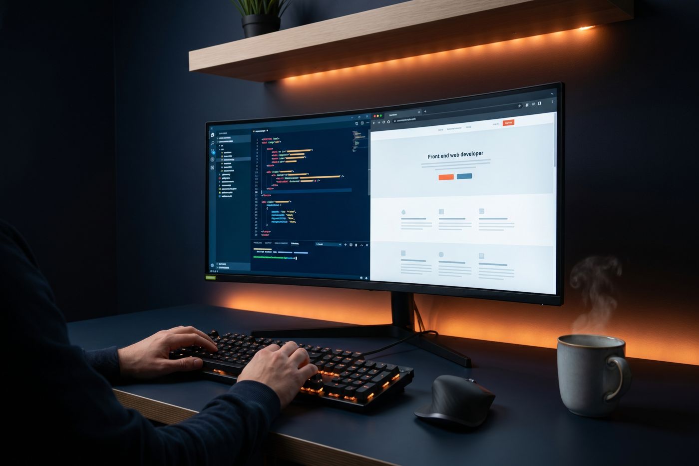Front-end web developer building a responsive interface