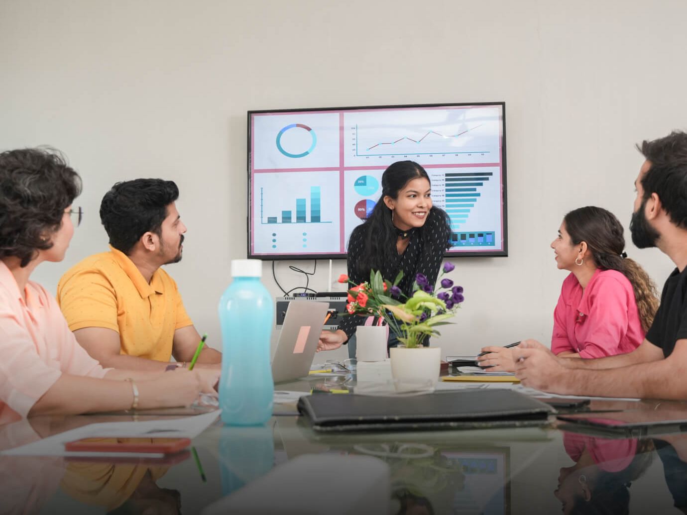 Hire a dedicated web development team, shown in a working session