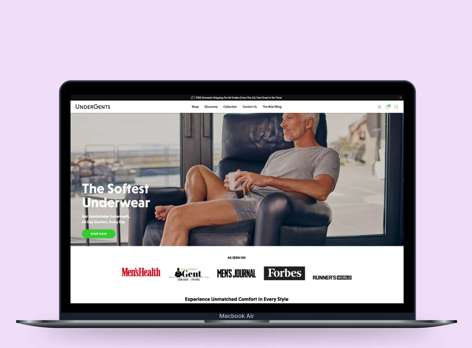UnderGents Shopify DTC storefront built by Resourcifi, a direct-to-consumer apparel brand