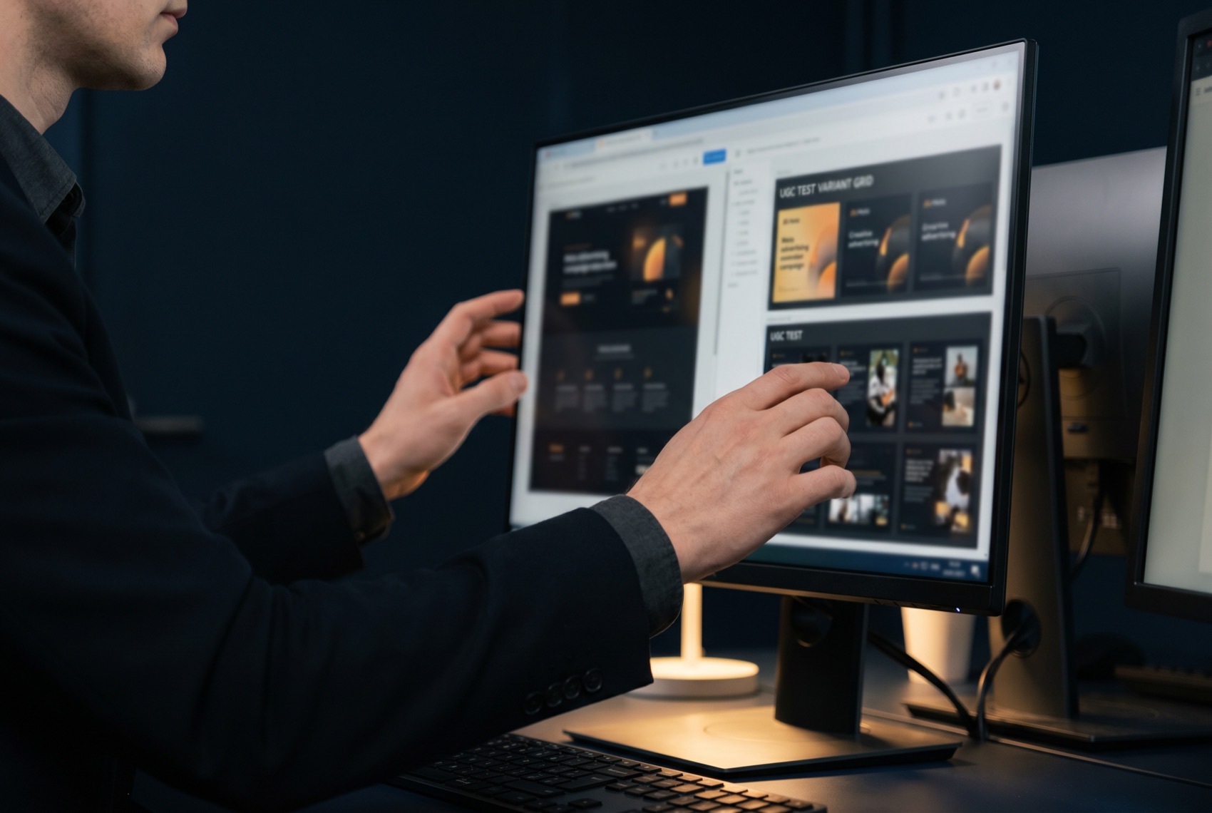 A paid-social specialist managing Meta and TikTok campaigns with a per-platform creative variant grid
