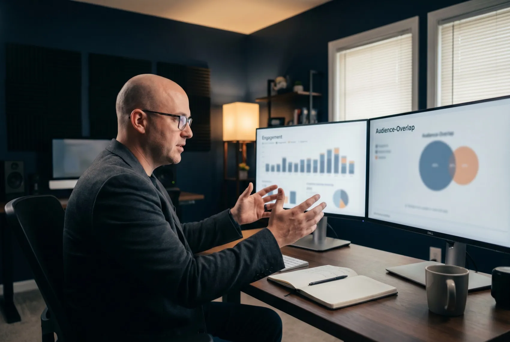 A senior creator-program lead reviewing a vetted creator shortlist with engagement data