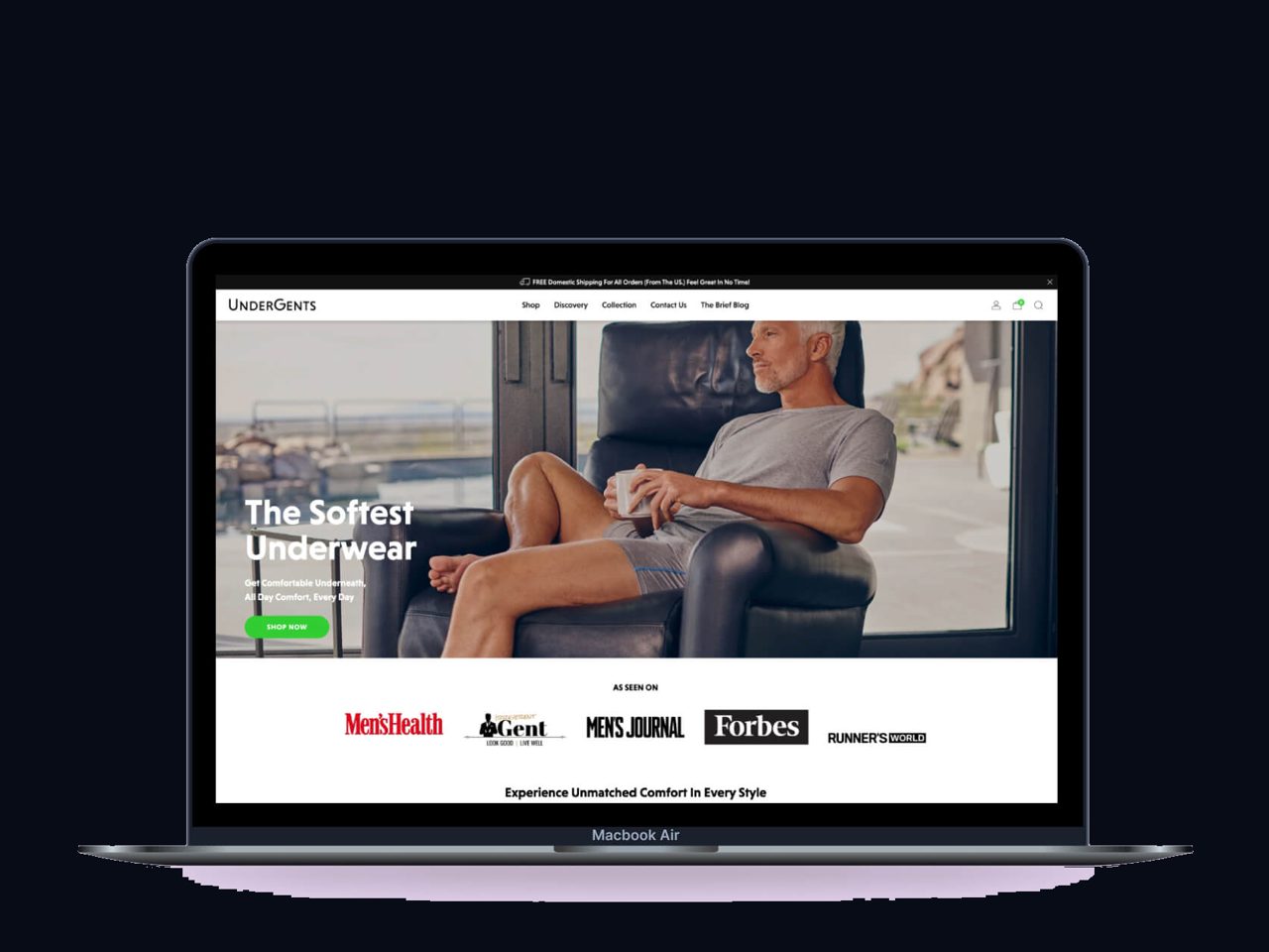 E-commerce storefront and admin mockup