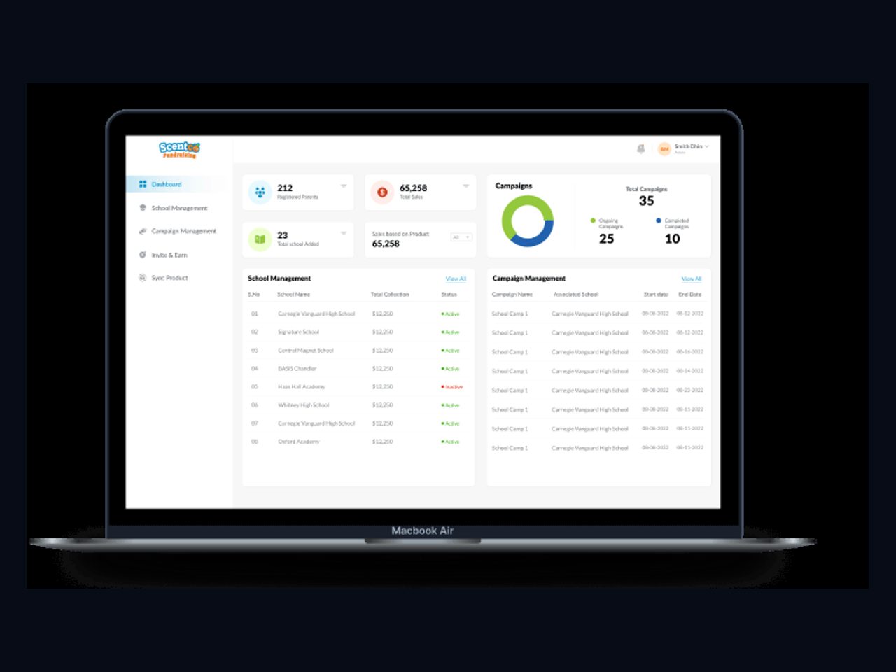 Modern web frontend interface mockup