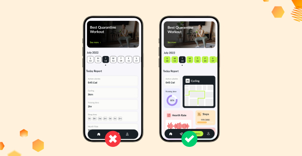 Good UI vc Bad UI (Fitness app development mistakes) - Feature Image